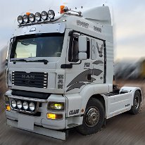 Bara inox lunga proiectoare plafon MAN TGA, TGX, XL (11)