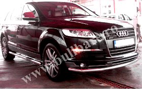 Bullbar bara inox Audi Q7, cod model B021 Bullbar inox Audi Q7, praguri inox Audi Q7, praguri aluminiu Audi Q7, scut metalic motor Audi Q7, carlig tractare Audi Q7, jenti aliaj Audi Q7, paravanturi geam...