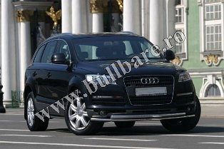 Bullbar bara inox Audi Q7, cod model B022 Bullbar inox Audi Q7, praguri inox Audi Q7, praguri aluminiu Audi Q7, scut metalic motor Audi Q7, carlig tractare Audi Q7, jenti aliaj Audi Q7, paravanturi geam...