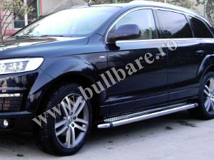 Praguri laterale inox Audi Q7, cod model P003 Bullbar inox Audi Q7, praguri inox Audi Q7, praguri aluminiu Audi Q7, scut metalic motor Audi Q7, carlig tractare Audi...