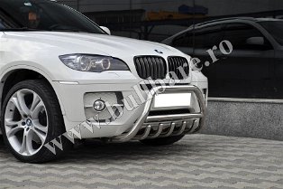 BMW X6 Bullbar inox B004 (1) Bullbar inox BMW X6, praguri inox BMW X6, praguri aluminiu BMW X6, scut metalic motor BMW X6, carlig tractare BMW X6, jenti aliaj BMW X6, paravanturi geam BMW...