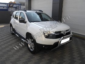 D. Duster Bullbar inox B001 (3) Bullbar inox Dacia Duster, bullbar poliuretan Dacia Duster, praguri inox Dacia Duster, praguri aluminiu Dacia Duster, toros-uri Dacia Duster, scut metalic motor...