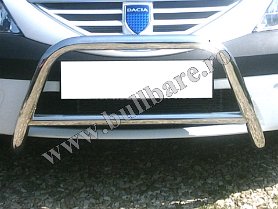 D. Logan Bullbar inox B001 (1) Bullbar inox Dacia Logan, bullbar poliuretan Dacia Logan, praguri inox Dacia Logan, praguri aluminiu Dacia Logan, toros-uri Dacia Logan, scut metalic motor...