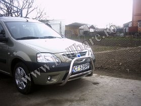 D. Logan Bullbar inox B001 Bullbar inox Dacia Logan, bullbar poliuretan Dacia Logan, praguri inox Dacia Logan, praguri aluminiu Dacia Logan, toros-uri Dacia Logan, scut metalic motor...