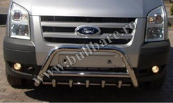 06-13 Bullbar inox B004 (1) Bullbar inox Ford Transit '06-'13, bullbar poliuretan Ford Transit '06-'13, praguri inox Ford Transit '06-'13, praguri aluminiu Ford Transit '06-'13, toros-uri...