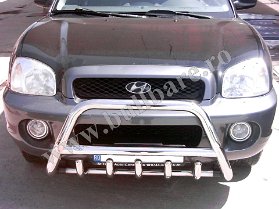 H. Santa Fe '01-'06 Bullbar inox B004 1 Bullbar inox Hyundai Santa Fe '01-'06, bullbar poliuretan Hyundai Santa Fe '01-'06, praguri inox Hyundai Santa Fe '01-'06, praguri aluminiu Hyundai Santa Fe...