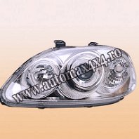 Honda Civic 4usi '99-'00 Far crom angel eye Accesorii auto dedicate pentru Honda Civic 4 usi : paravanturi geam, paracapota, spoiler, eleron, bare portbagaj aerodinamic, far tuning, stop tuning, pachet...
